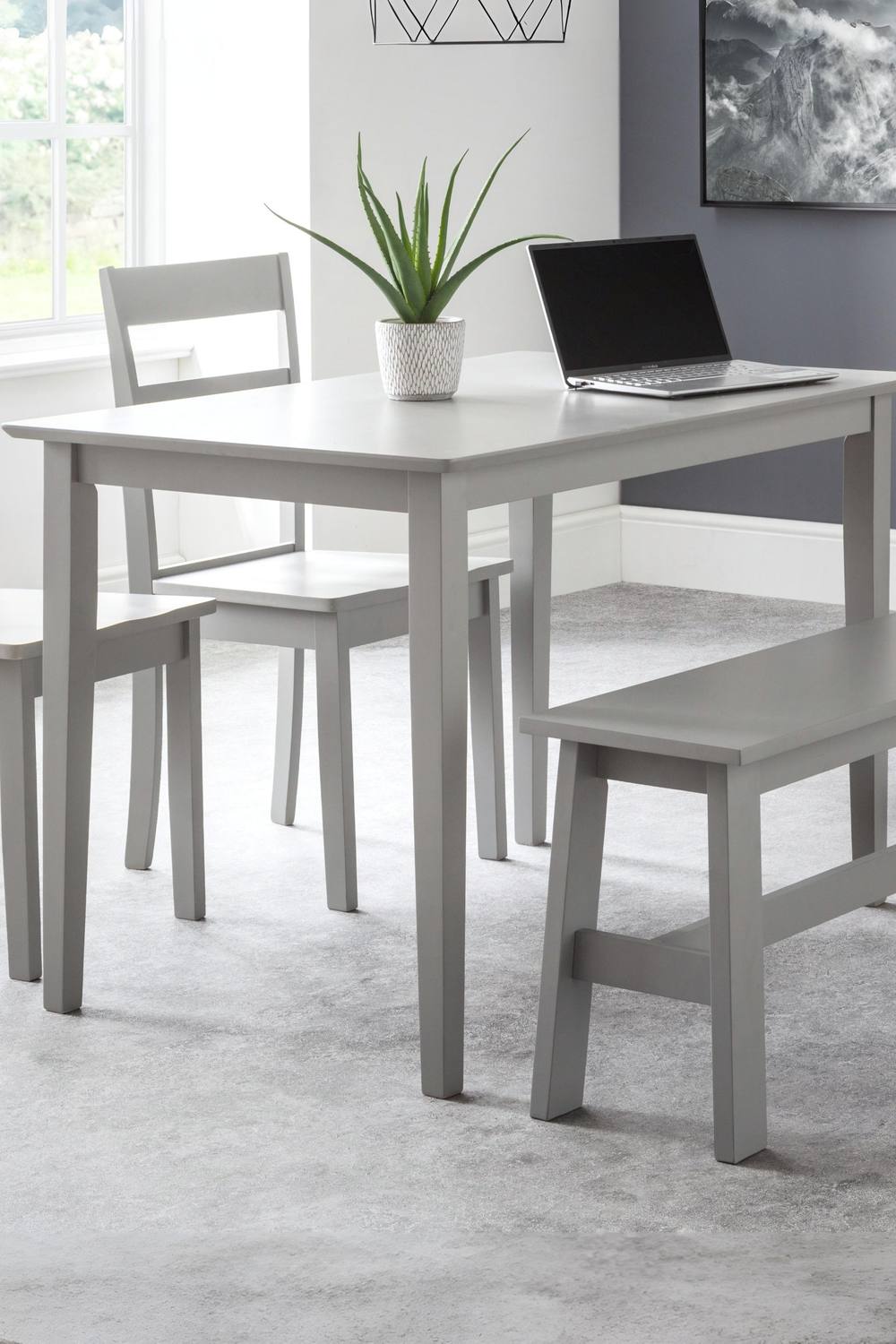 Julian Bowen Kobe Rectangular 4 Seater Dining Table in Grey