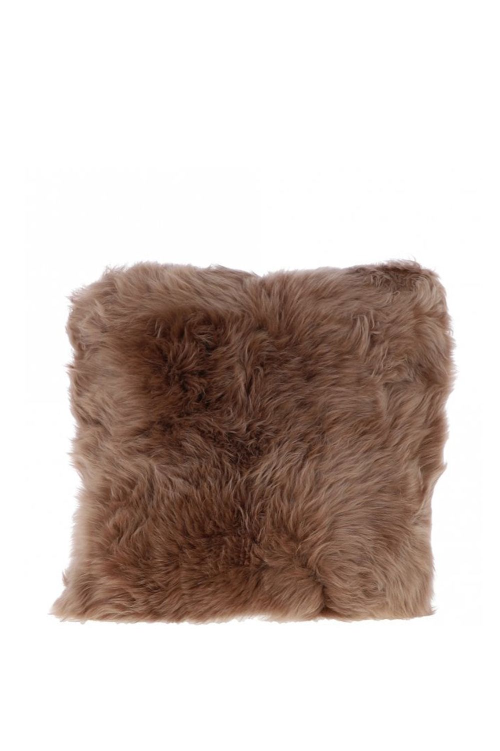 Fenland England Real Sheepskin Fluffy Cushion in Light Brown