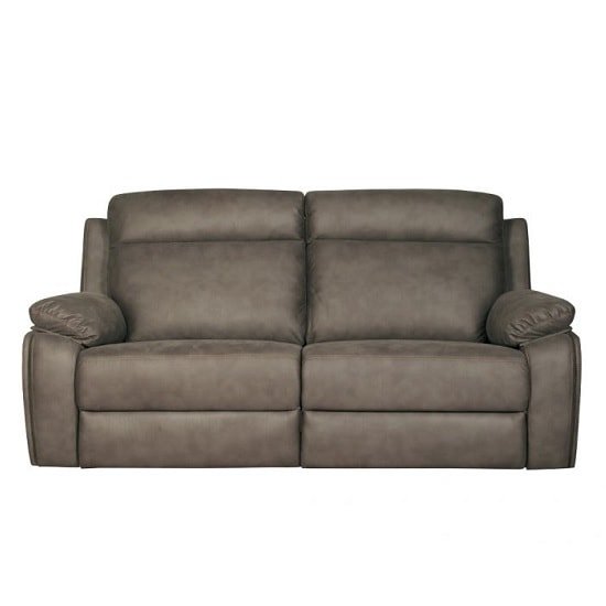 Denton Contemporary Fabric Recliner 3 Seater Sofa In Grey