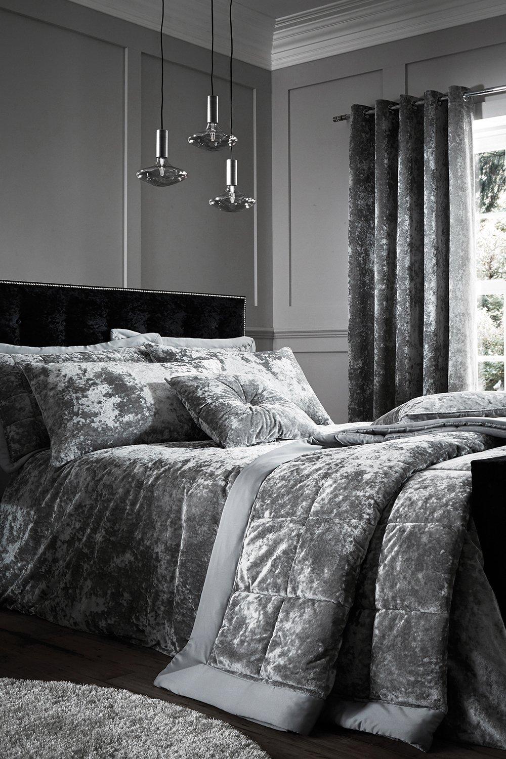 Crushed Velvet King Duvet Set