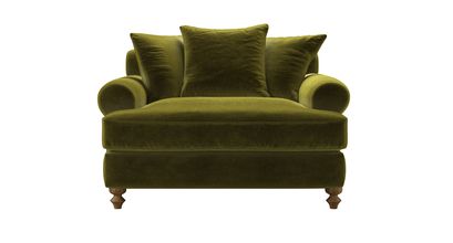 Teddy Loveseat Sofabed in Olive Cotton Matt Velvet - sofa.com