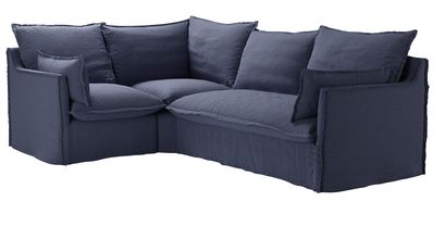 Isaac Asym: LHF Single w RHF 2 Seat Sofa Bed in Uniform House Plain Weave - sofa.com