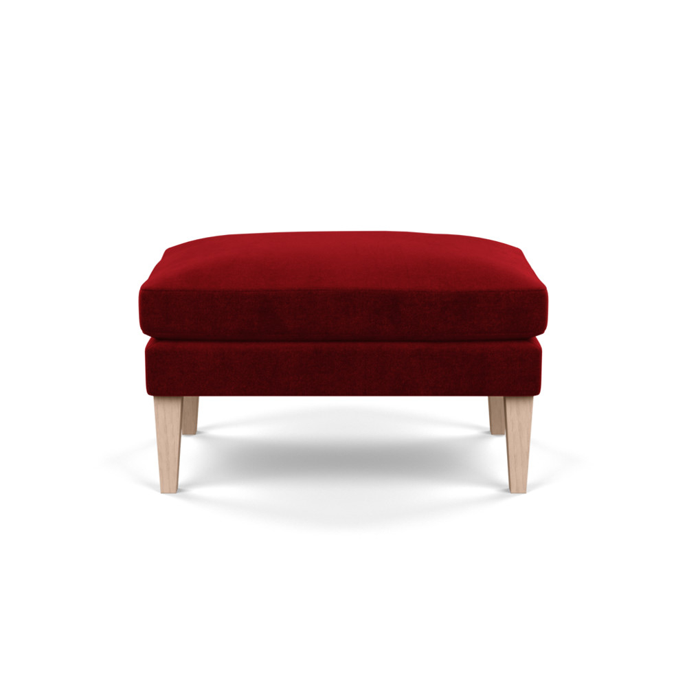 Heal's Wallis Ottoman Smart Luxe Velvet Mulberry Natural Ash Feet