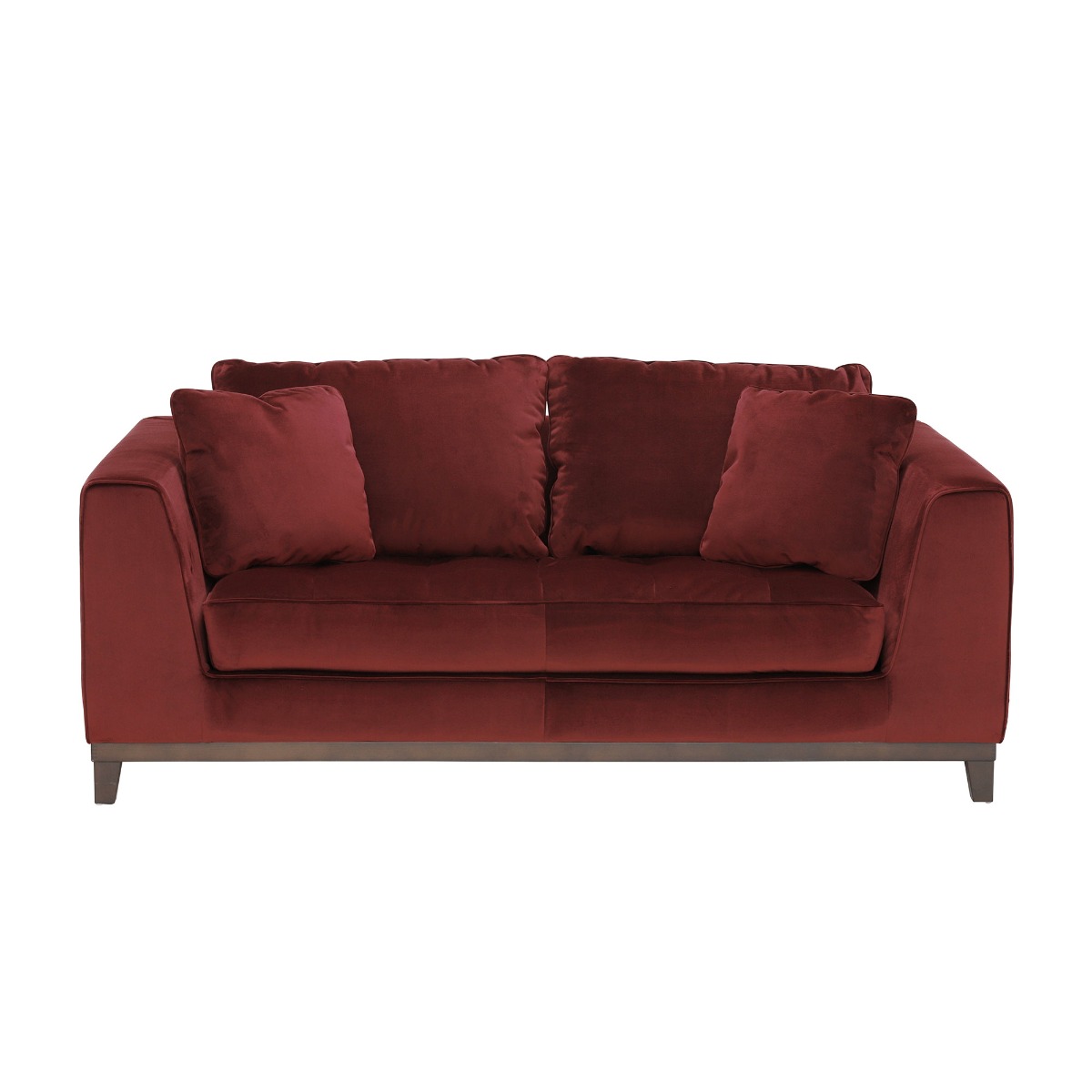 Harlow 2 Seater Velvet Sofa, Burgundy