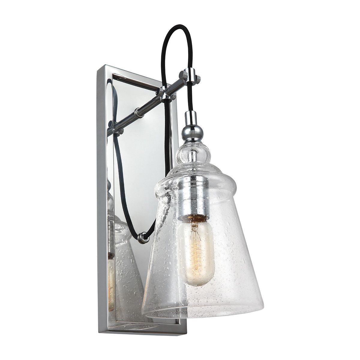 Netlighting Feiss Loras 1 Light Wall Light Chrome in Grey