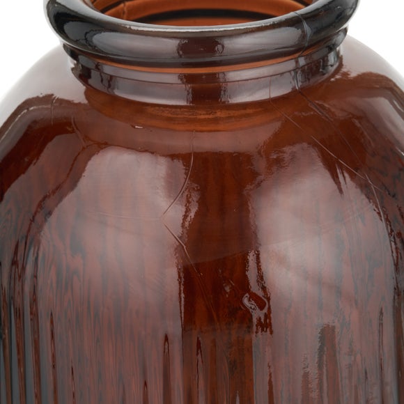 Tall Ribbed Recycled Glass Vase 5