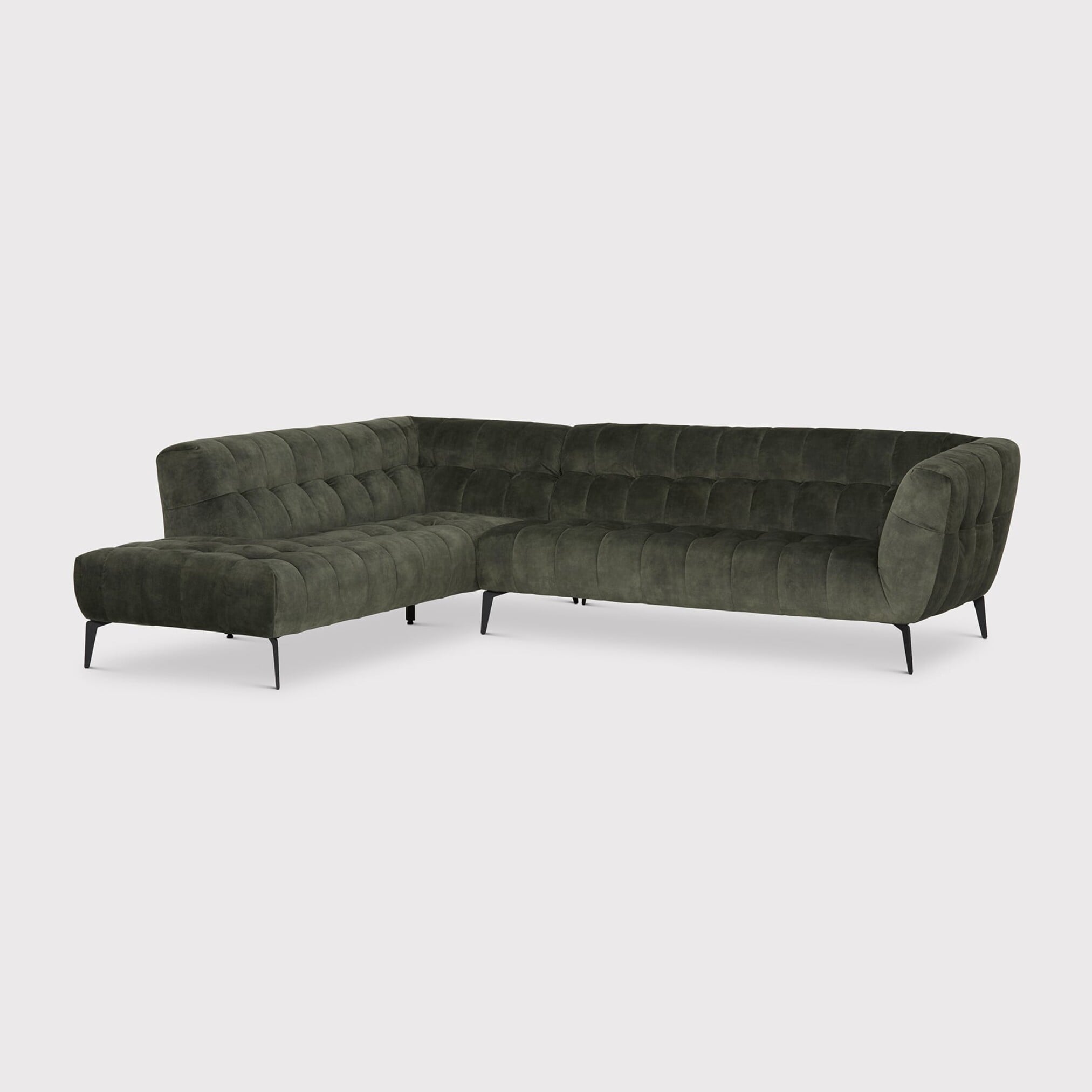 Azalea Corner Group Chaise Left Corner Sofa, Green Fabric | Barker & Stonehouse