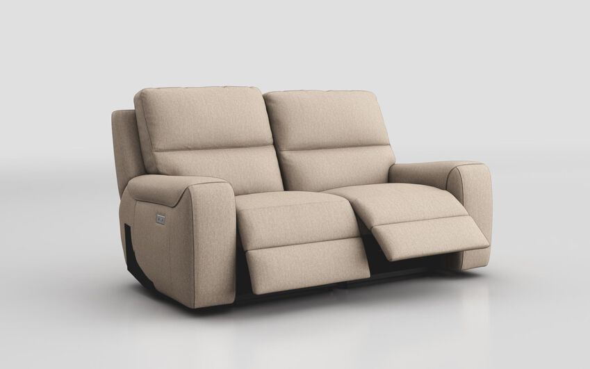 Brown Fabric Lugo 2 Seater Power Recliner