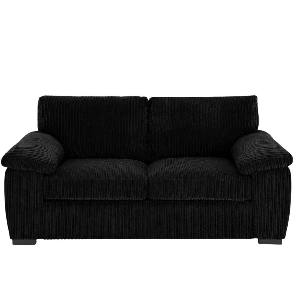Bliss Furniture Jumbo Cord 2 Seater Sofa with Soft Fabric Compact Design in Black