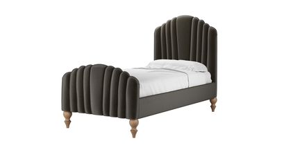 Bella Single Bed in Elephant Cotton Matt Velvet - sofa.com