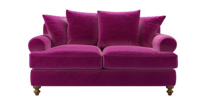 Teddy 2 Seat Sofa Bed in Peony Cotton Matt Velvet - sofa.com