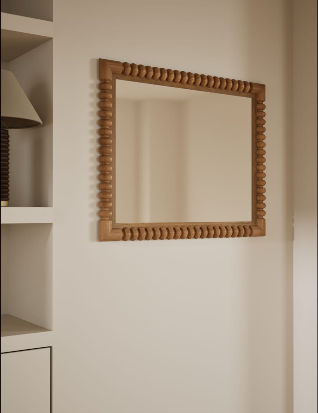 M&S Evelyn Wooden Wall Mirror Natural