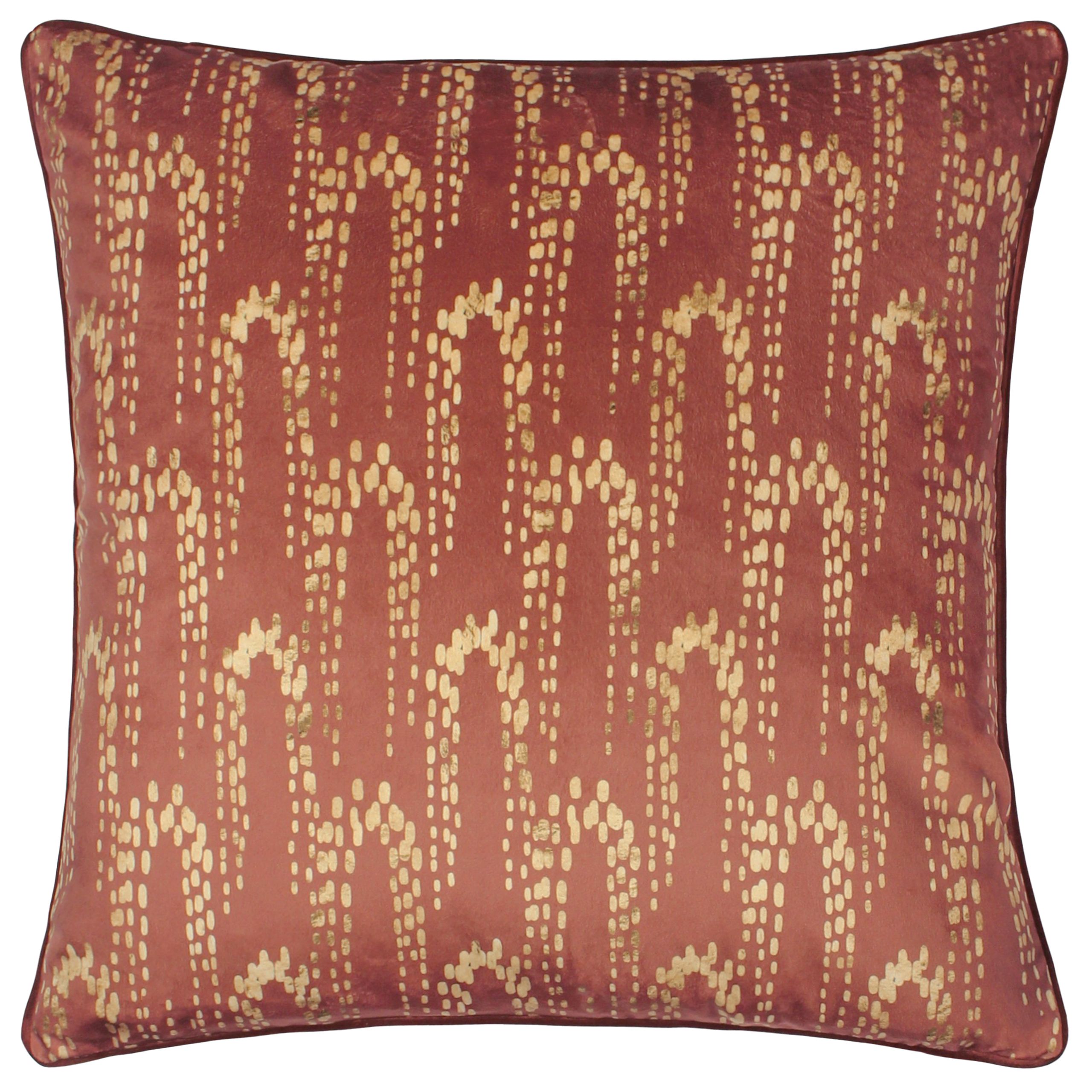 Furn Wisteria Printed Velvet Cushion in Light Brown