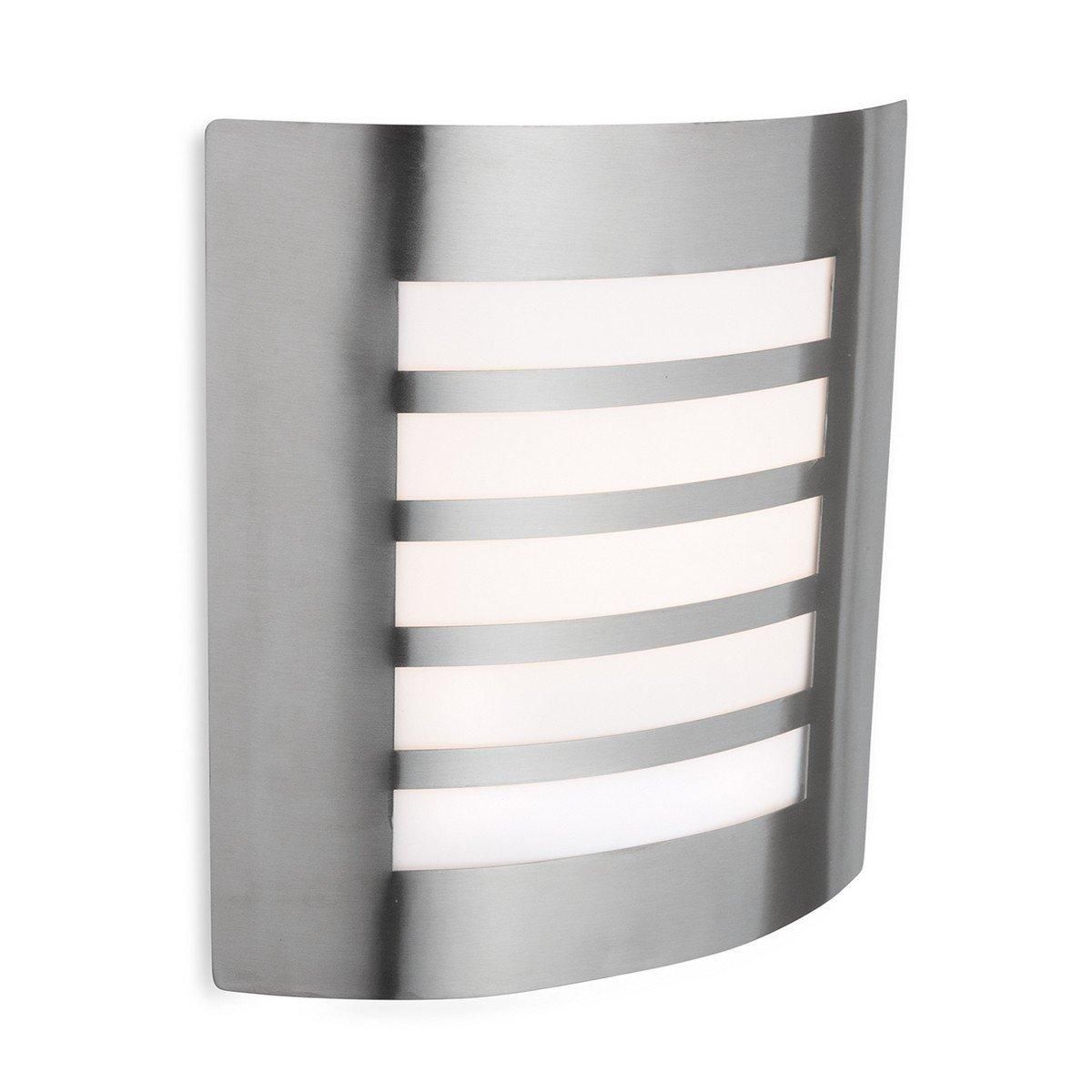 Netlighting Prince 1 Light Wall Light Stainless Steel IP44 E27 in Grey