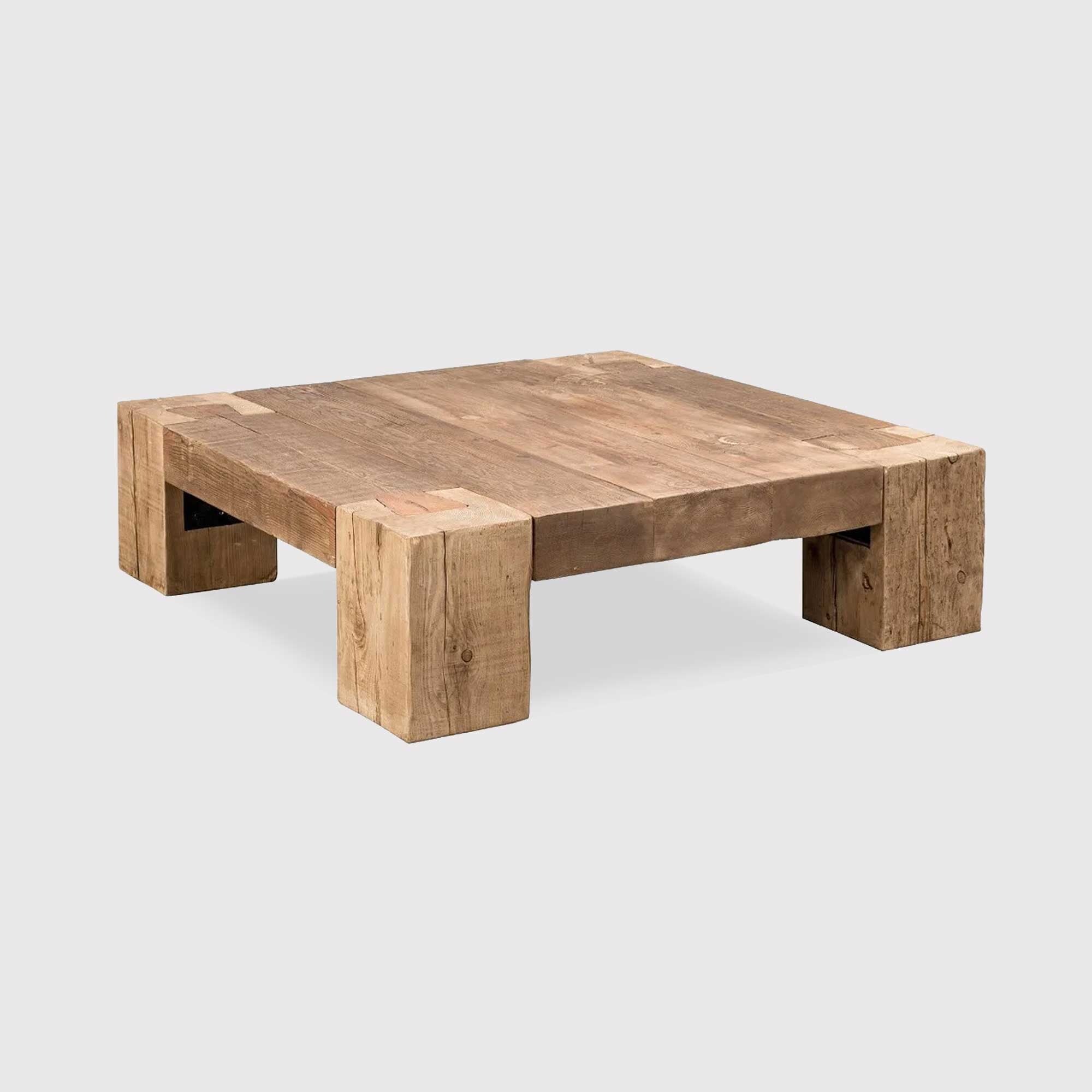 Timothy Oulton English Beam Coffee Table 140x140cm, Neutral Wood | Barker & Stonehouse