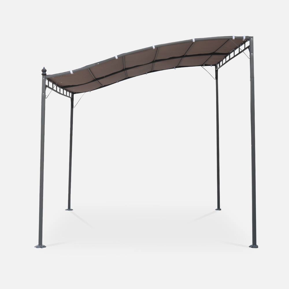 sweeek 3x2.5m Wall-mounted Pergola in Medium Beige 2