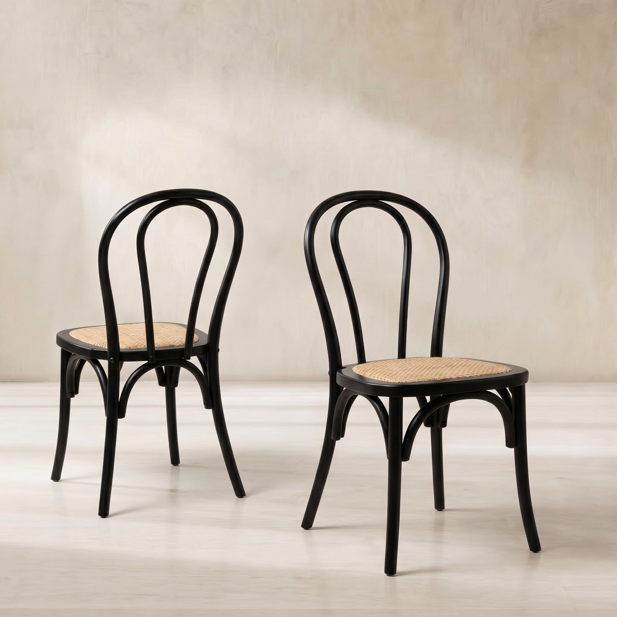 Bourges Dining Chair 43x54x90cm, Black Rattan | Barker & Stonehouse