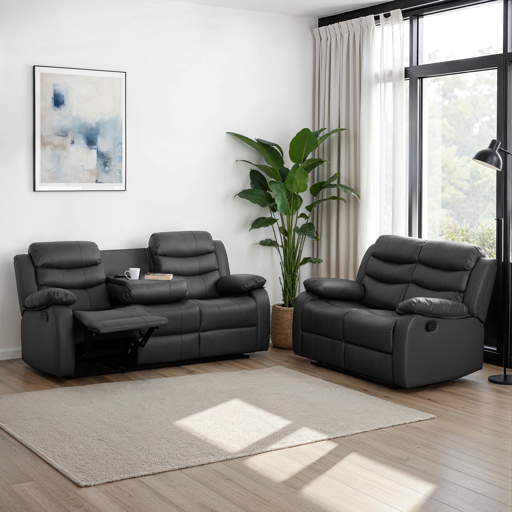 Seconique Roma 3+2 Suite in Dark Grey