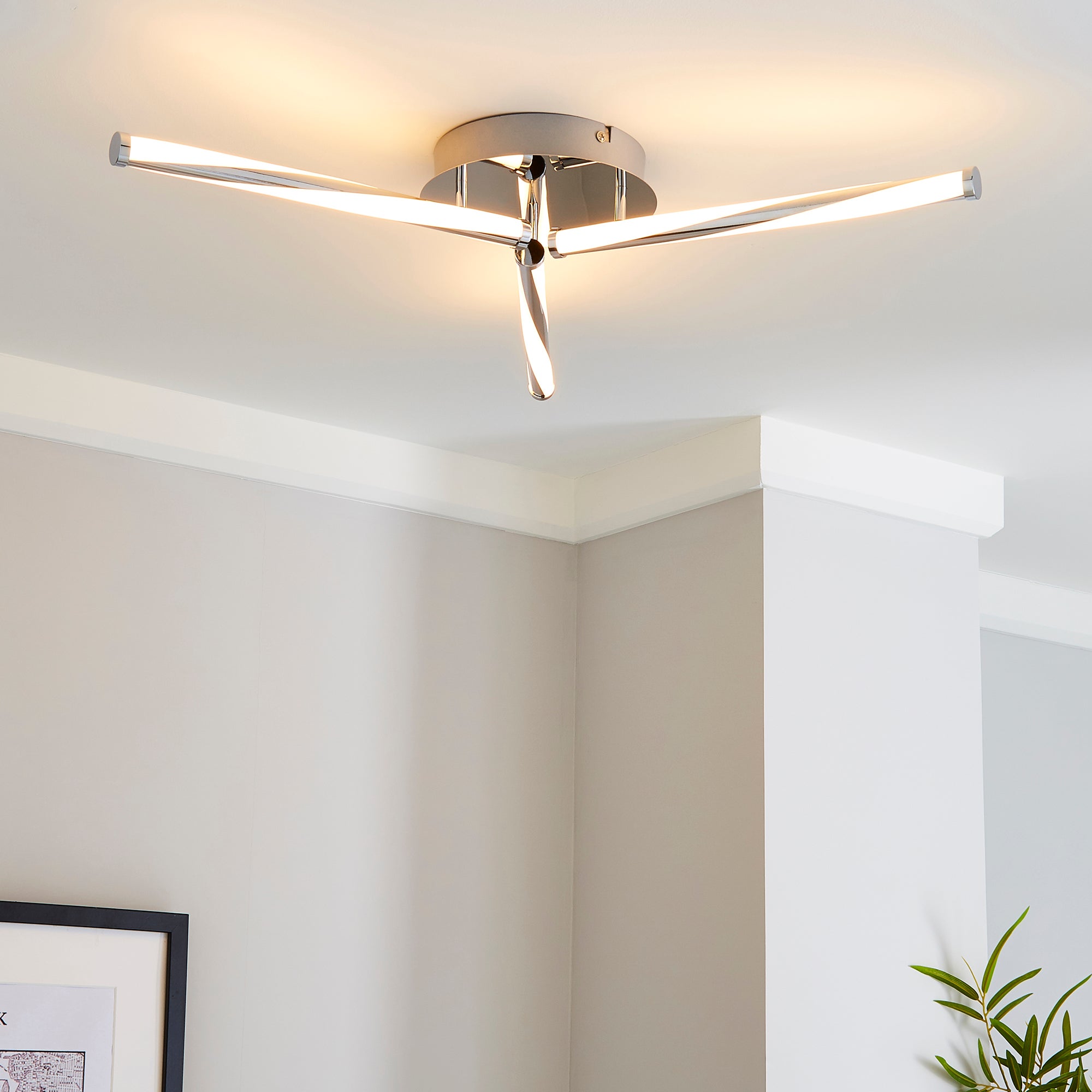 Hettie 3 Light Integrated LED Ceiling Fitting Grey