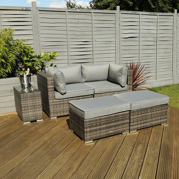 Multifunctional 2 Seater Grey Lounger Set