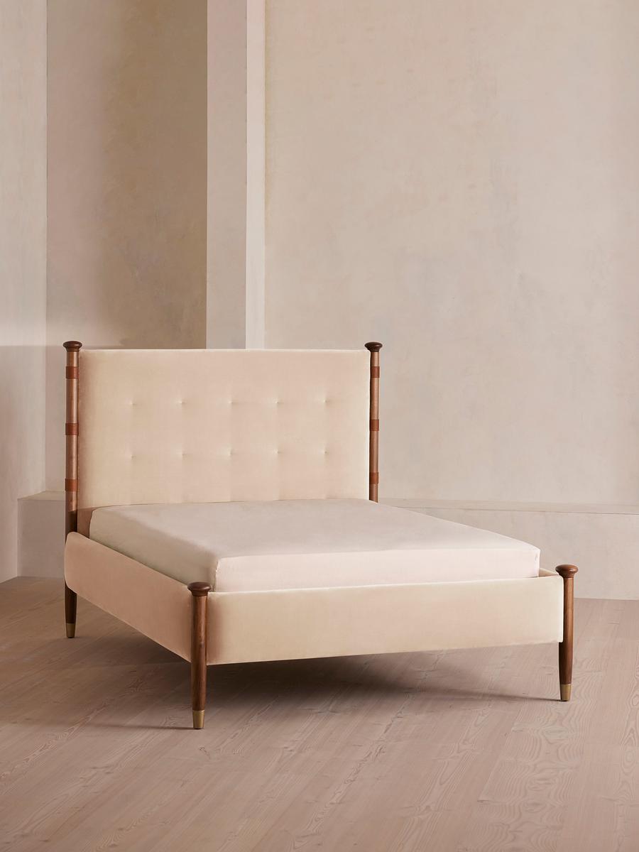Paolo Bed, Double, Velvet, Porcelain