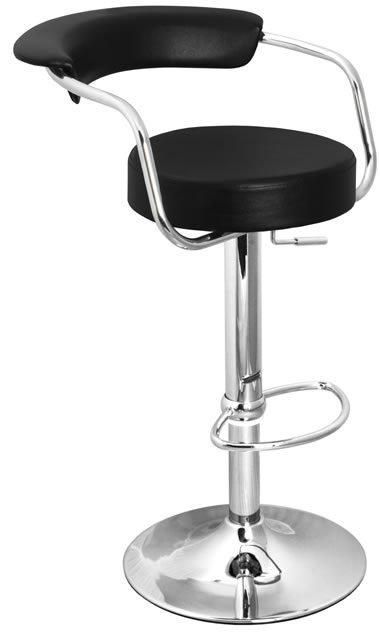 netfurniture Lazio Adjustable Bar Stool Black