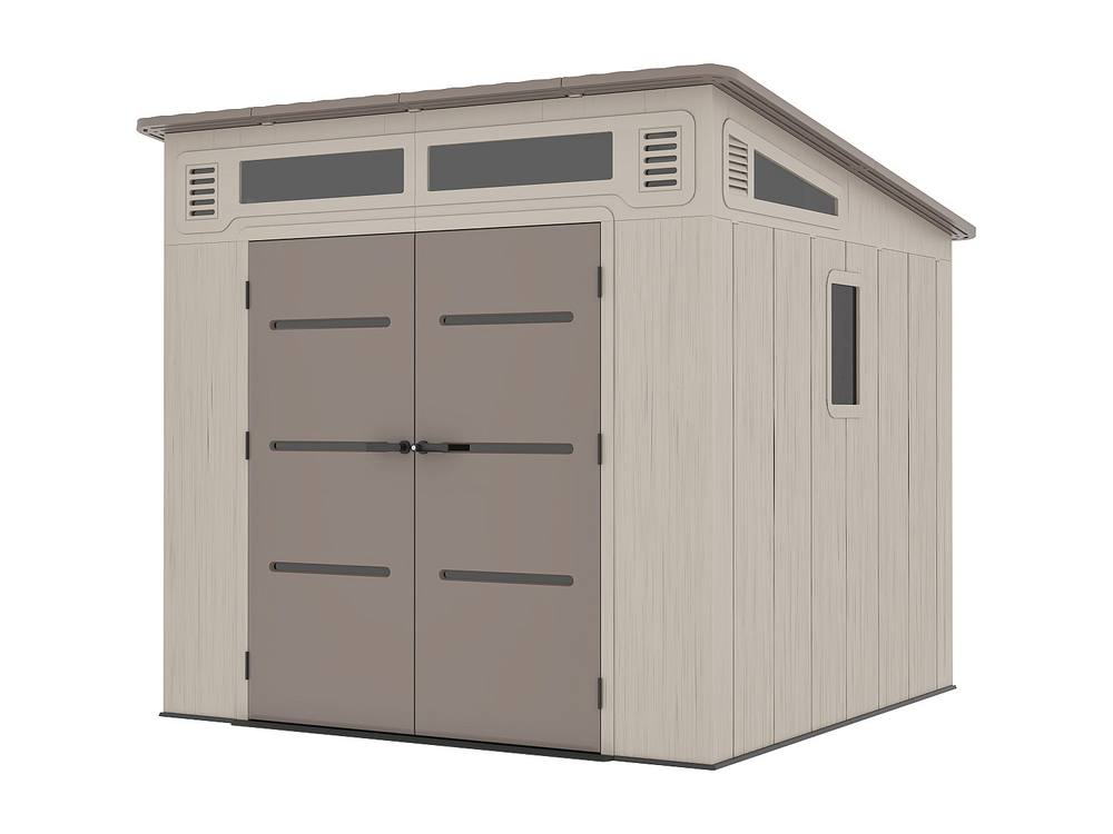 Vente-unique Resin Lean-To Garden Shed 6, 5 Cm With Floor - 22 mm in Brown 5