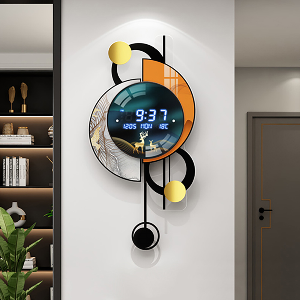 26" Silent Wall Clock with Voice-Activated & Dual Power Supply
