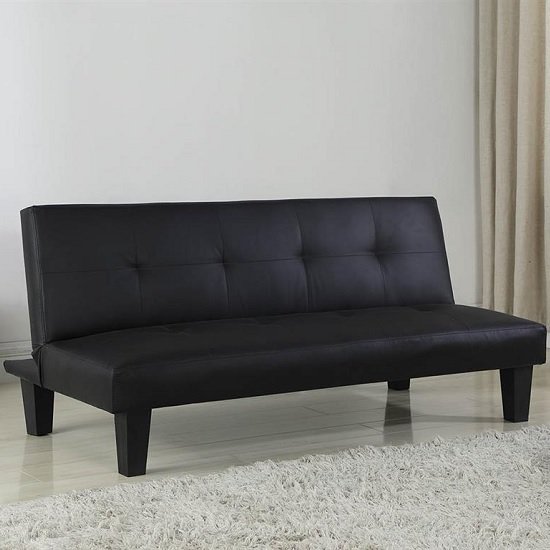 Bern Traditional Sofa Bed In Black Faux Leather