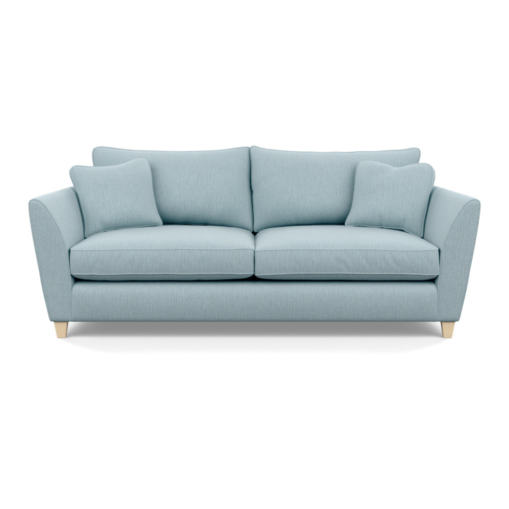 Heal's Torino 4 Seater Sofa Smart Linen Mix Duck Egg Natural Ash