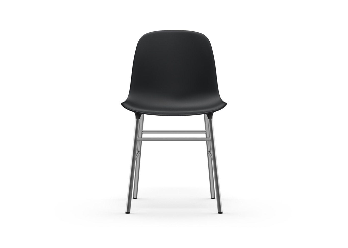 Normann Copenhagen Form Chair Black Shell Chrome Legs