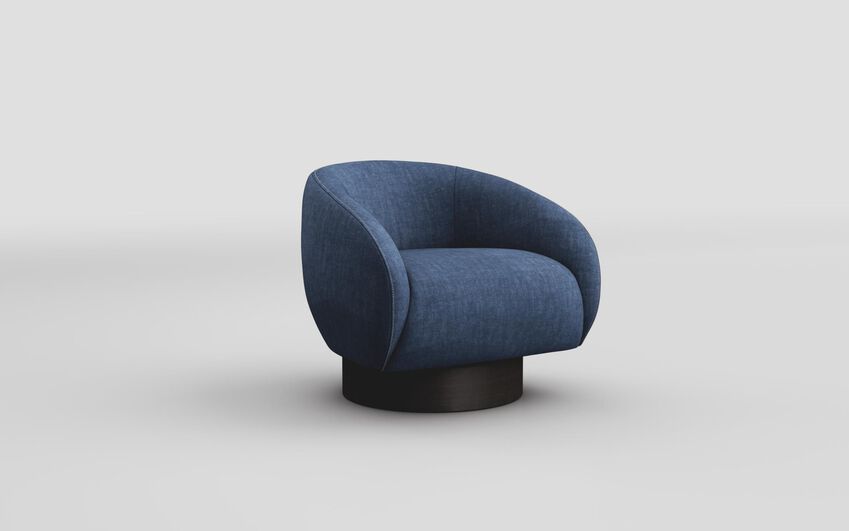 Blue Fabric Baricella Swivel Chair
