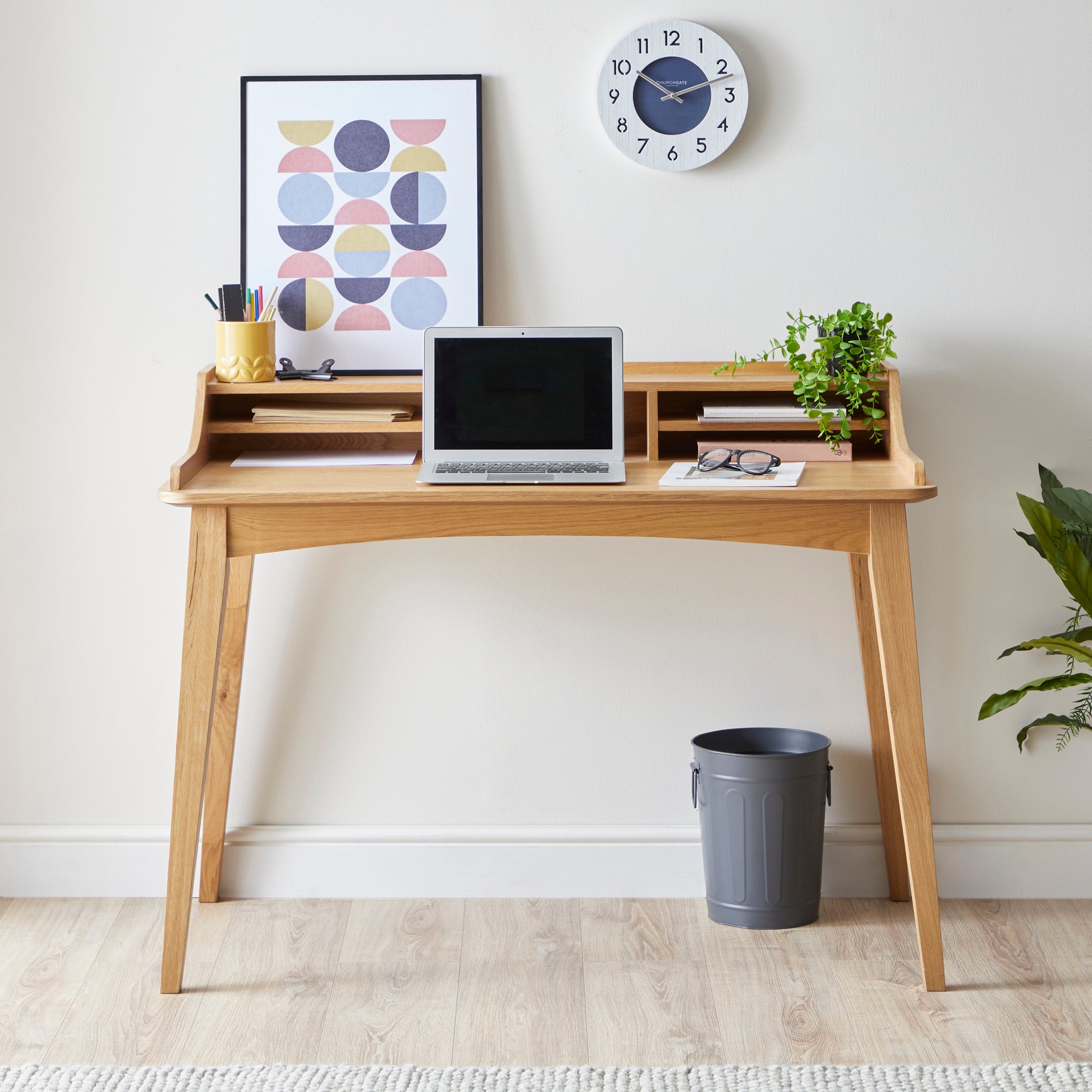 Denton Oak Desk Brown
