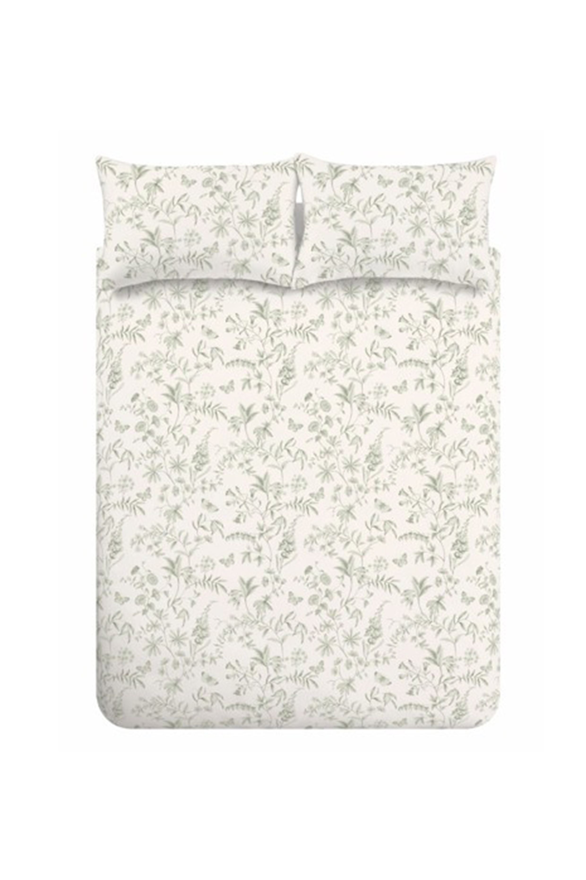 Bianca Thea Floral 200 Thread Count Cotton Reversible Duvet Cover Set in Green 5