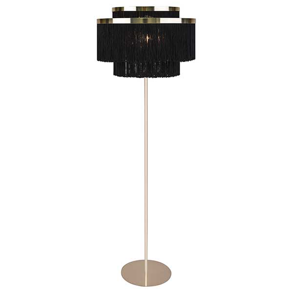 Black Tassel Floor Lamp  Black and Gold
