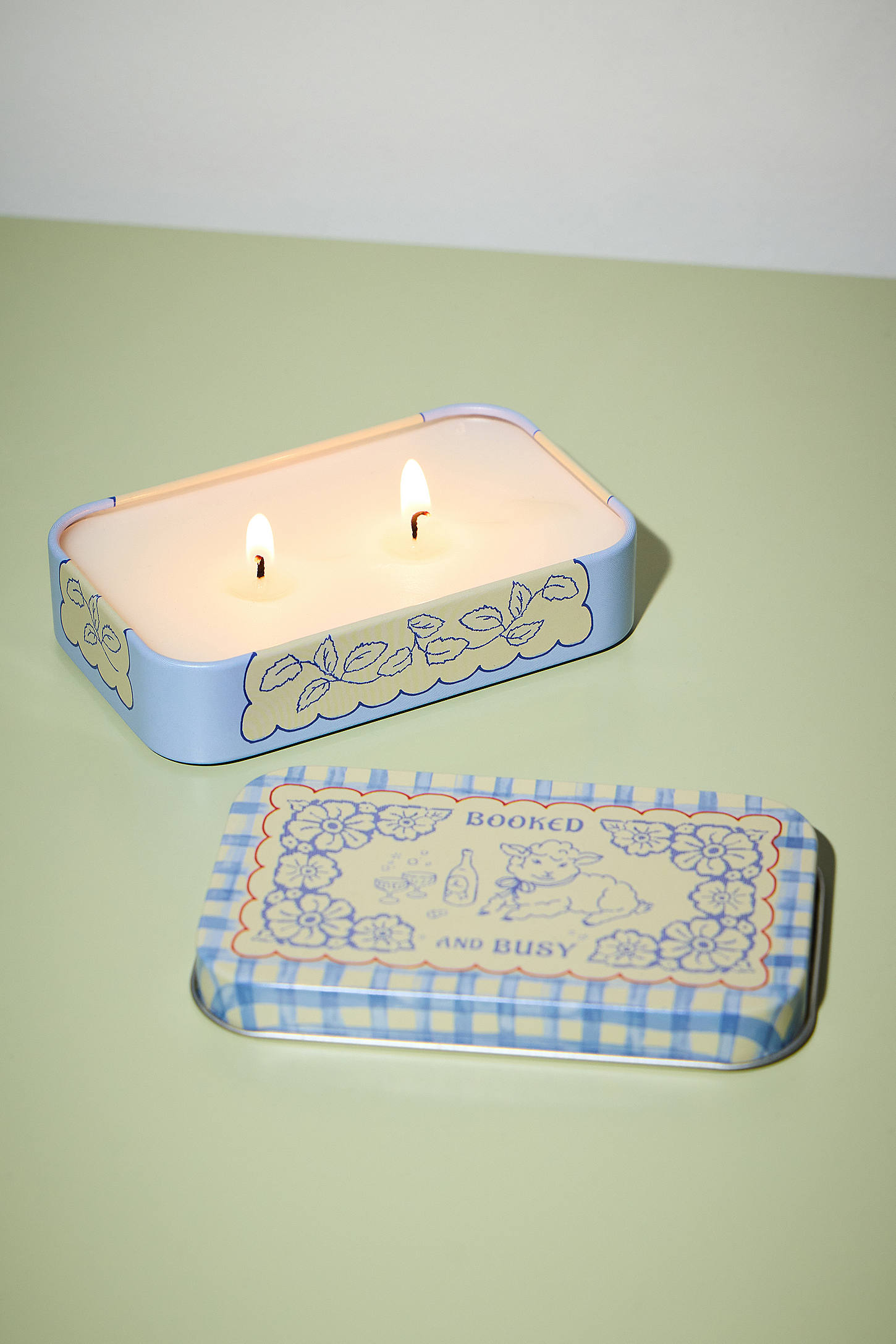 Scentiments Booked & Busy Tin Candle - Blue