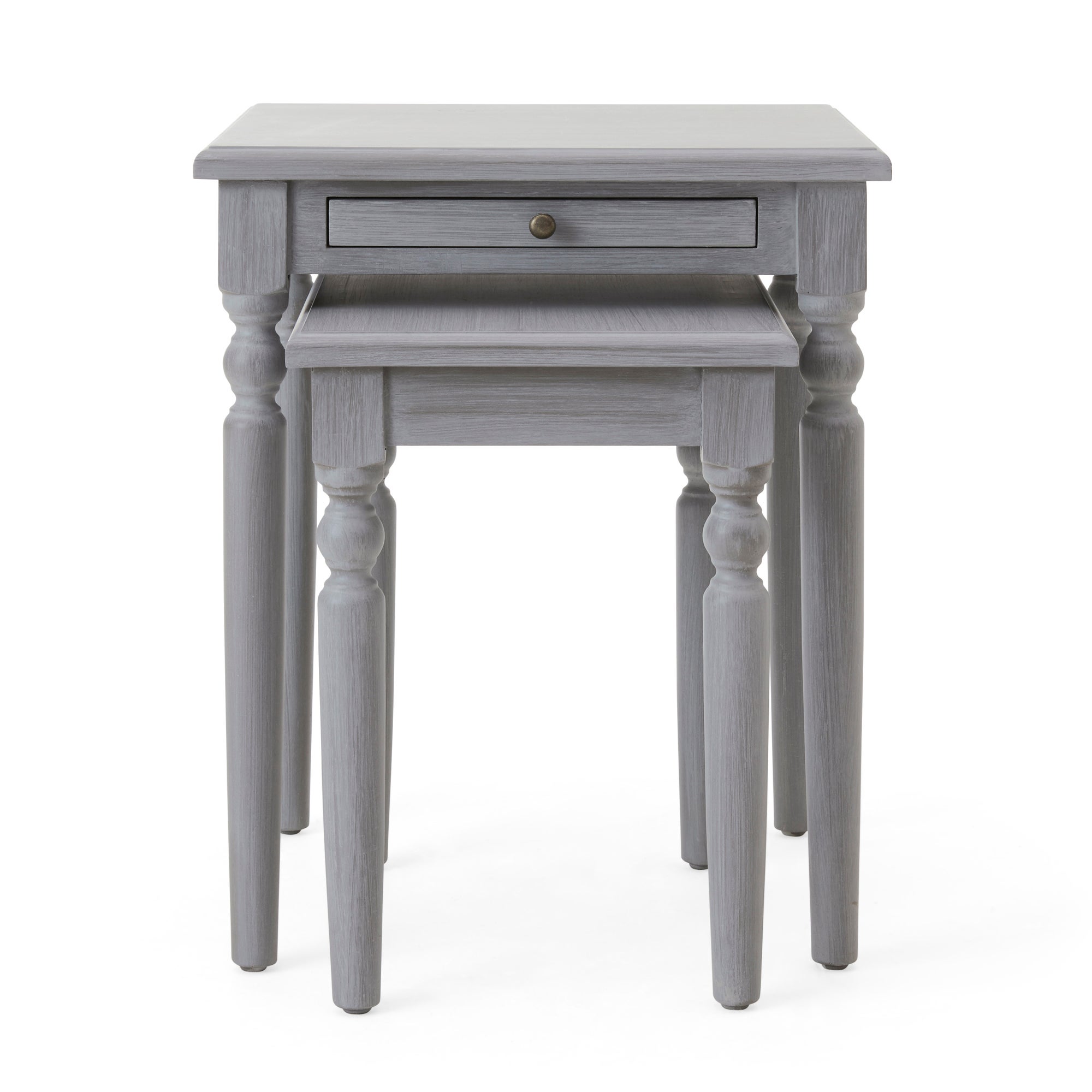 Lucy Cane Grey Nest of Tables Grey