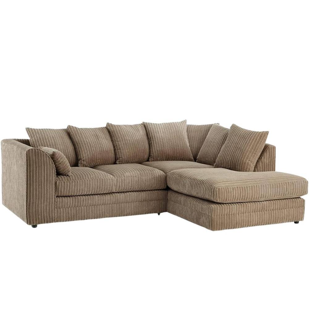 Bliss Furniture Jumbo Cord Scatter Back 4 Seater Right Hand Corner Sofa in Beige