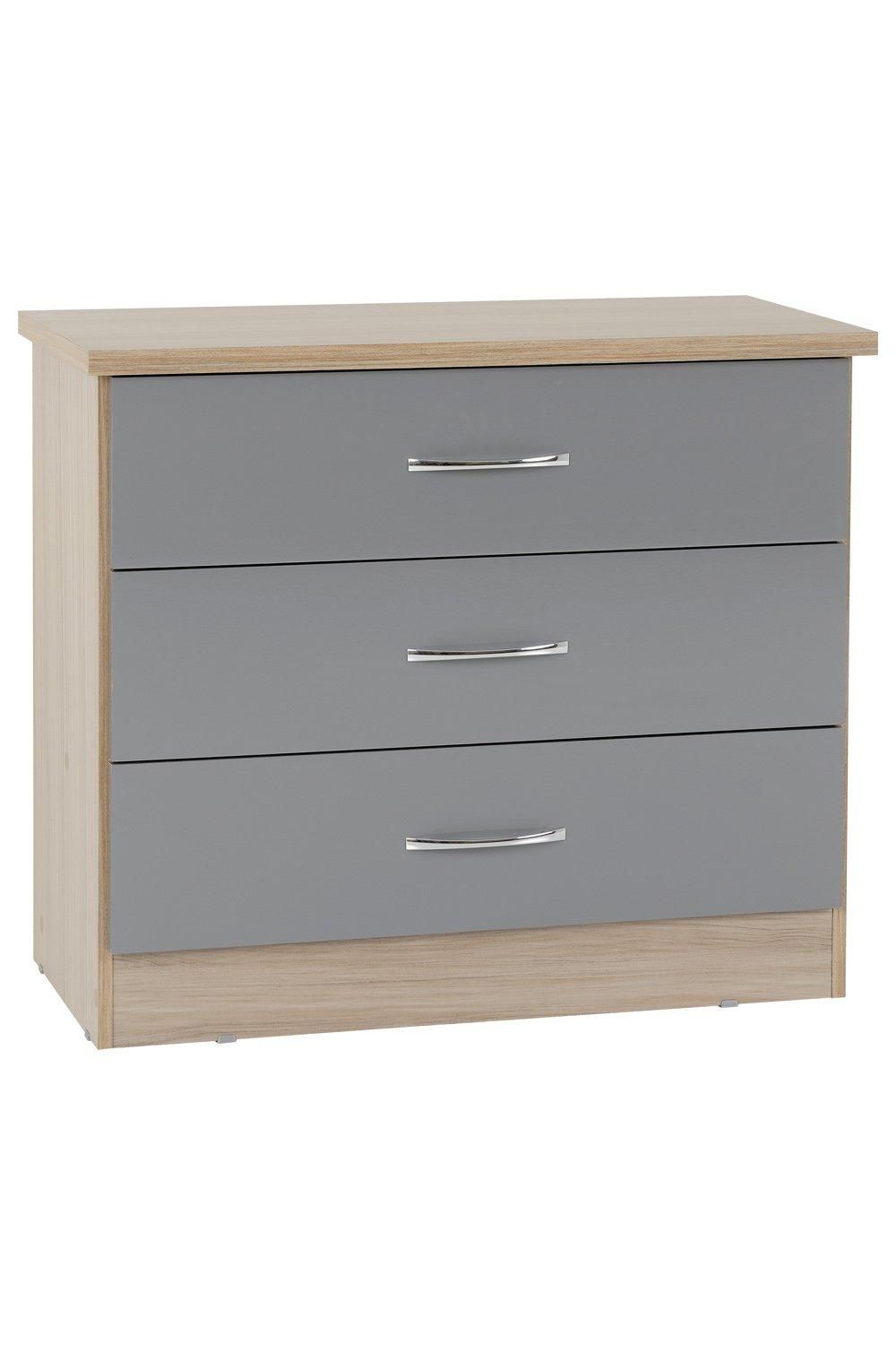 Seconique Nevada 3 Drawer Chest in Grey