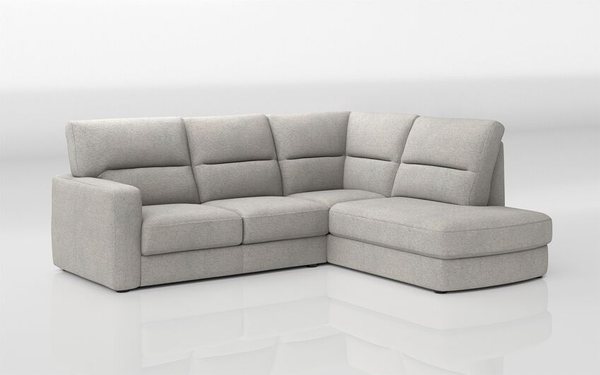 Grey Fabric Corneto 3 Corner 2 with Left Hand Facing Sliding Footrest & Right Hand Facing Chaise with Storage