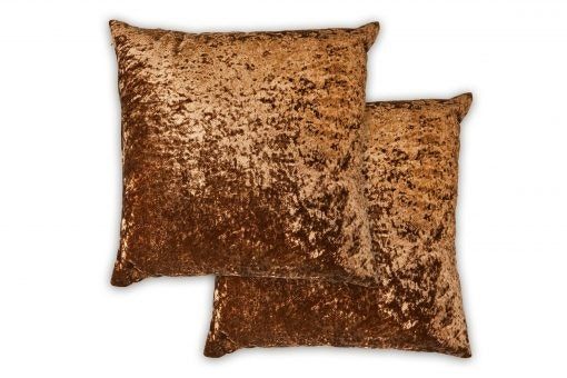 New Edge Blinds Crushed Velvet Cushion Cover in Brown
