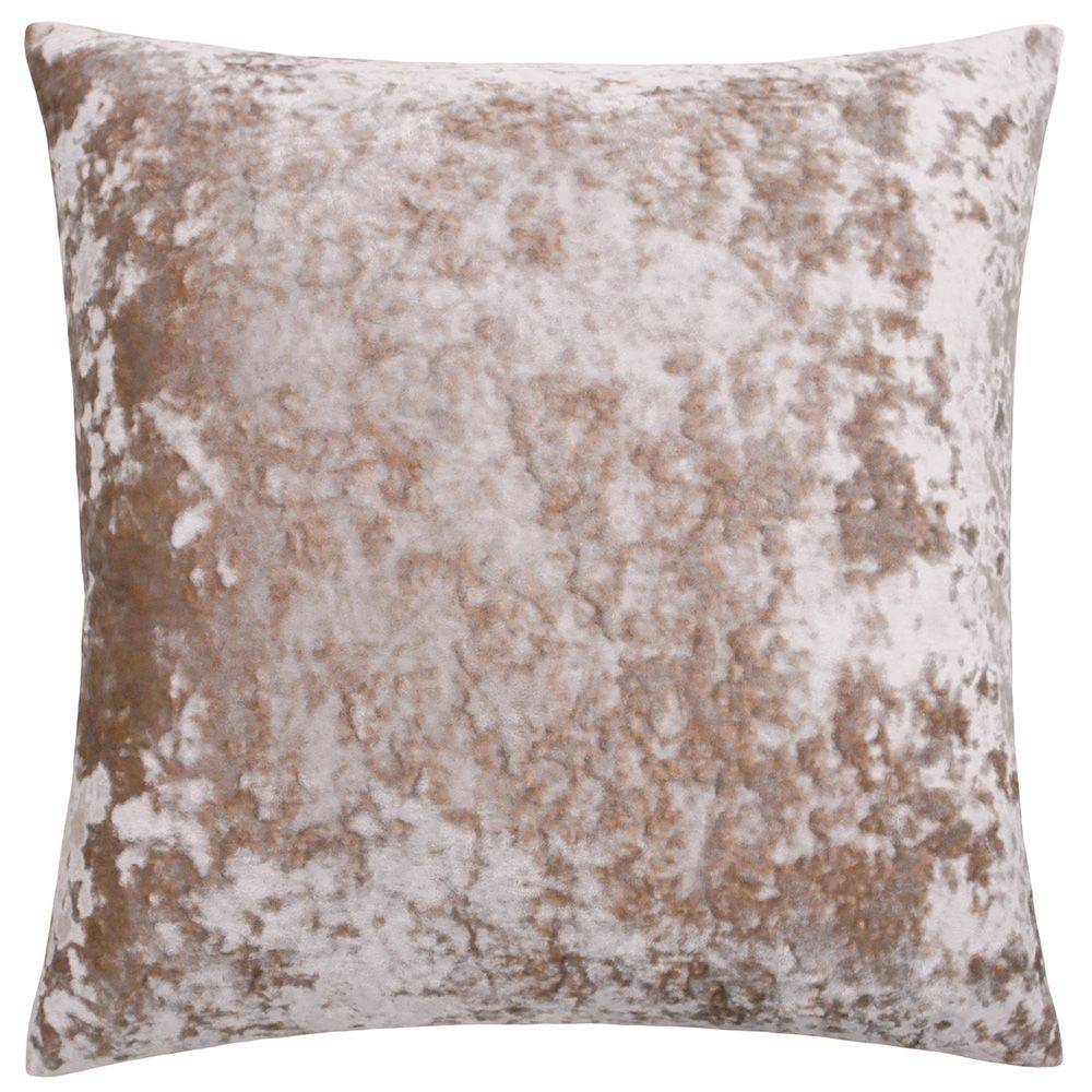 Paoletti Verona Crushed Velvet Sqaure Polyester Filled Cushion in Natural