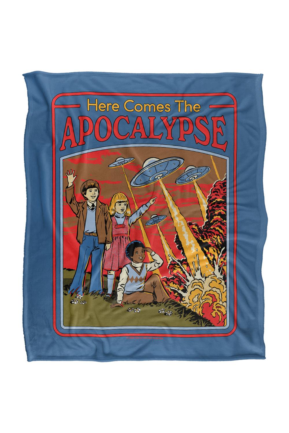 Steven Rhodes Here Comes The Apocalypse Silky Super Soft Throw Blanket