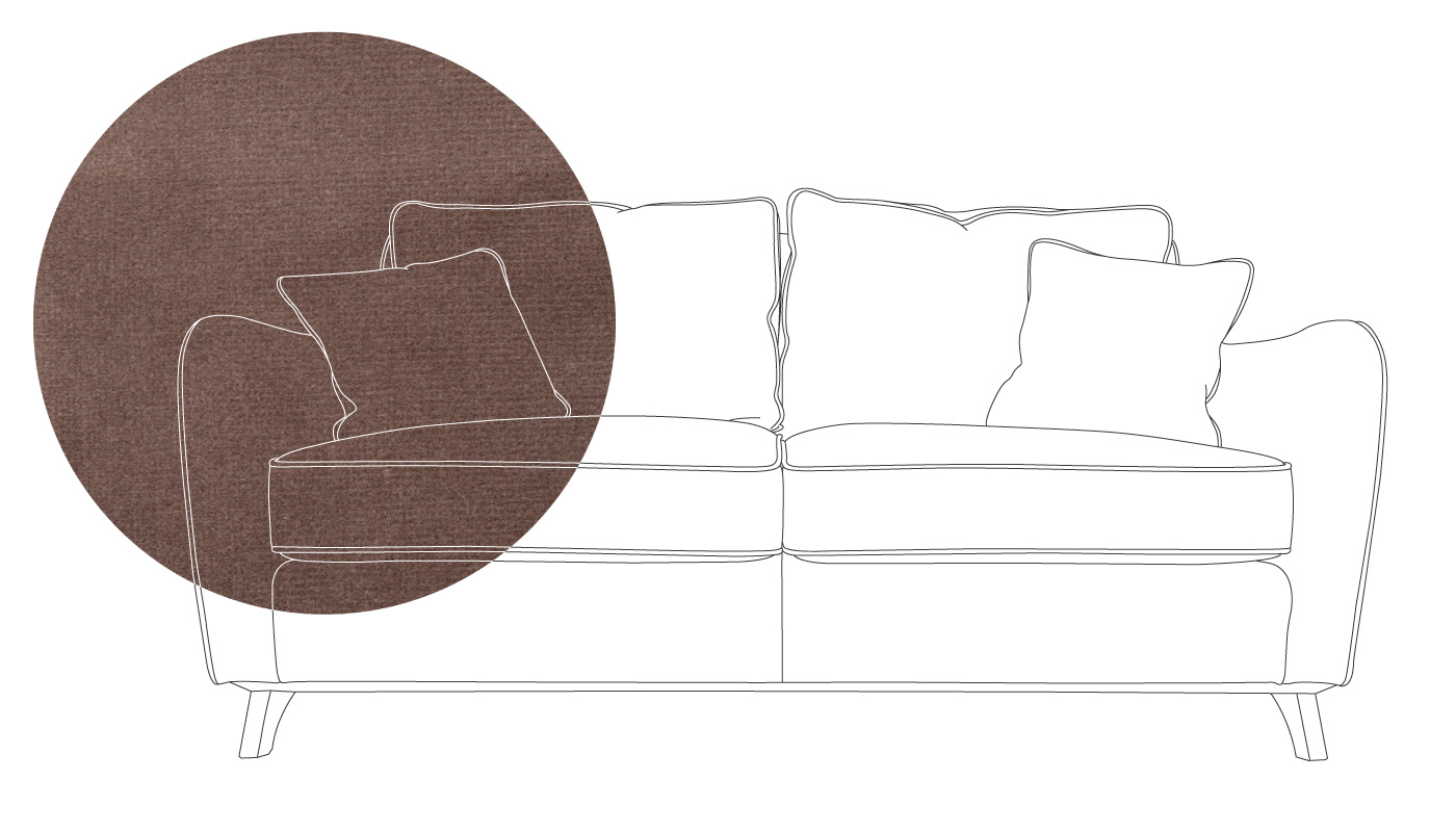 Heal's Ravello 3 Seater Sofa Velvet Mink Walnut