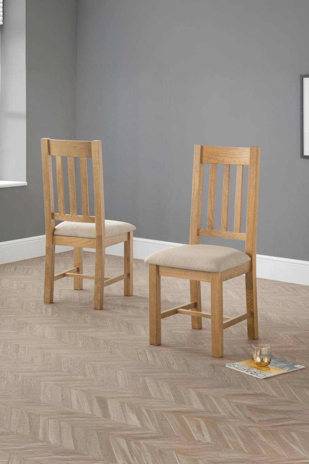 Julian Bowen Hereford Dining Chair (Set of 2) in Light Oak