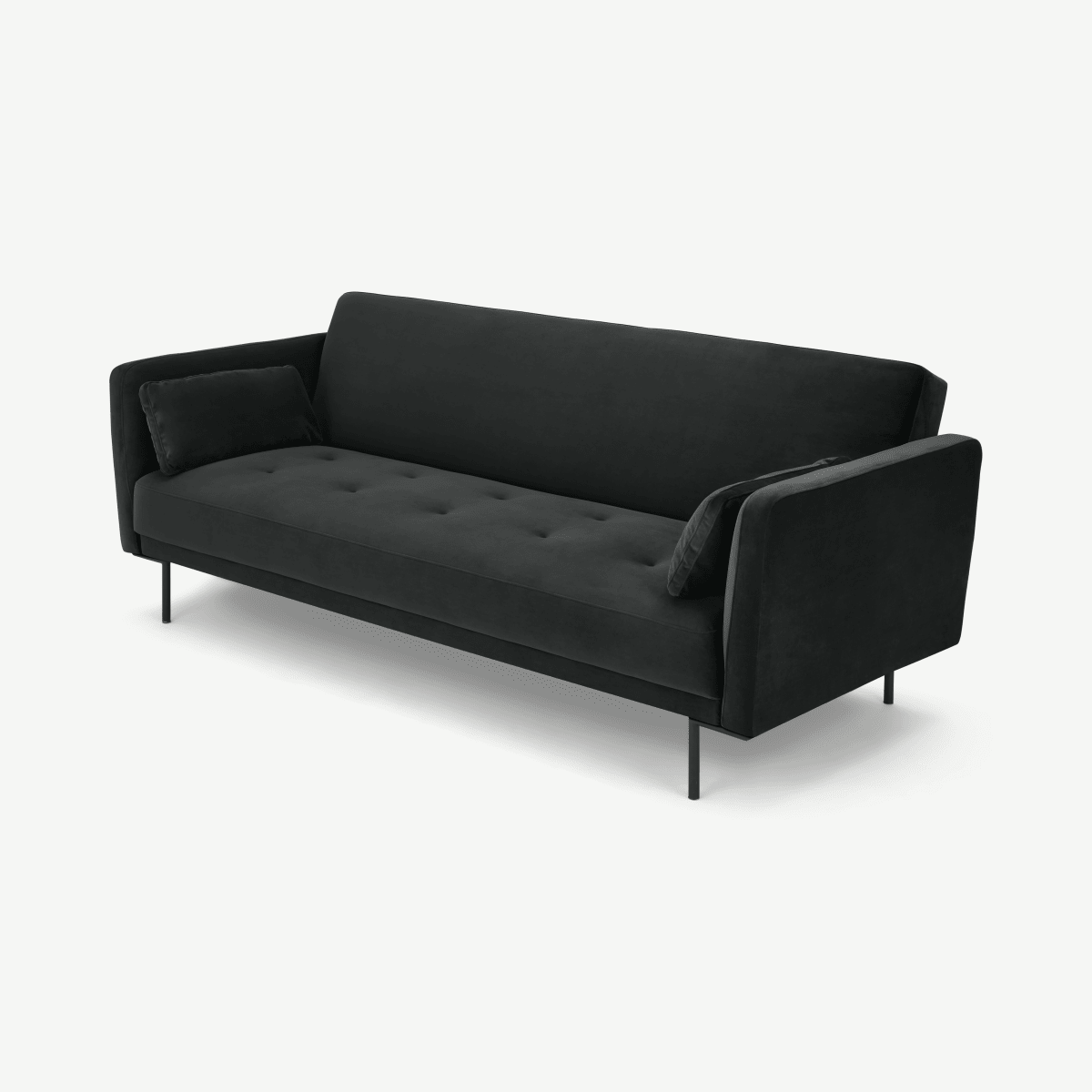 Harlow Click Clack Sofa Bed, Midnight Grey Velvet