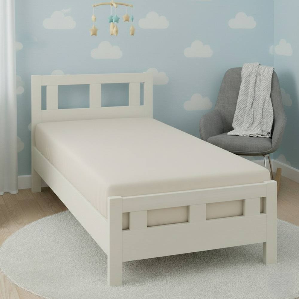 Snug City Flannelette Cot Bed Fitted Sheet Soft Brushed Cotton Bedding Comfort in Cream