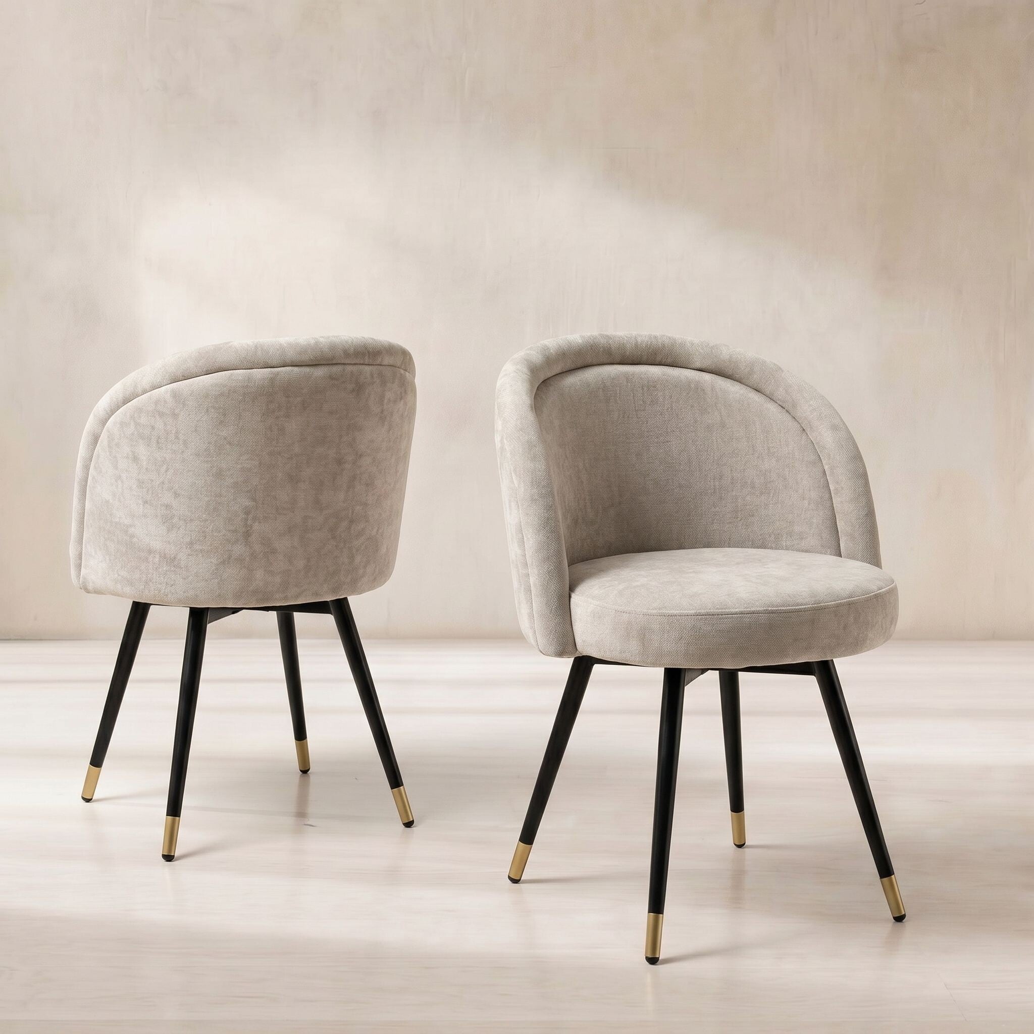 Eichholtz Chloe Set of 2 Dining Chairs, Neutral Fabric | Barker & Stonehouse