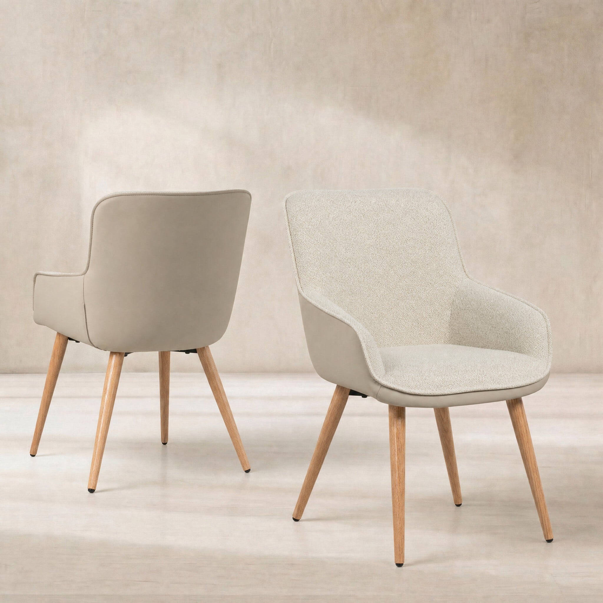 Fenris Dining Chair With Arms Beige, Neutral Fabric | Barker & Stonehouse