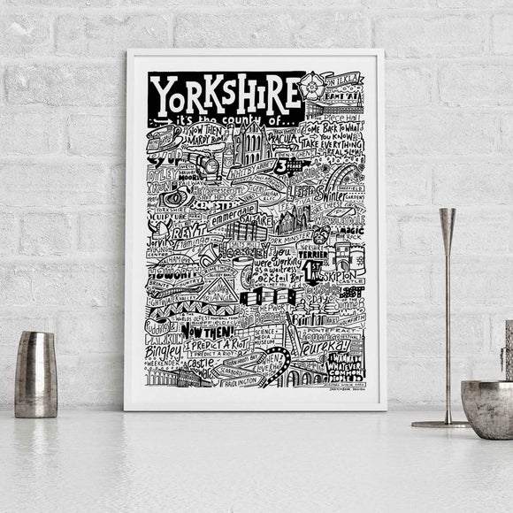 Sketchbook Design Yorkshire Landmarks Framed Print